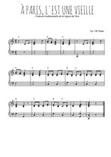 Téléchargez l'arrangement pour piano de la partition de A Paris, l'est une vieille en PDF